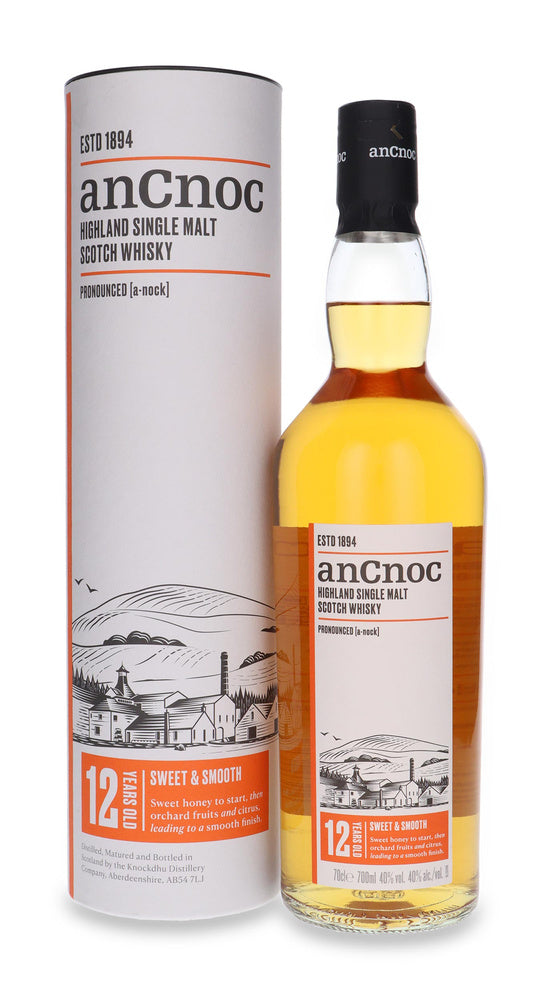 anCnoc 12 Year Old Sweet & Smooth Single Malt Scotch Whisky | 700ML at CaskCartel.com