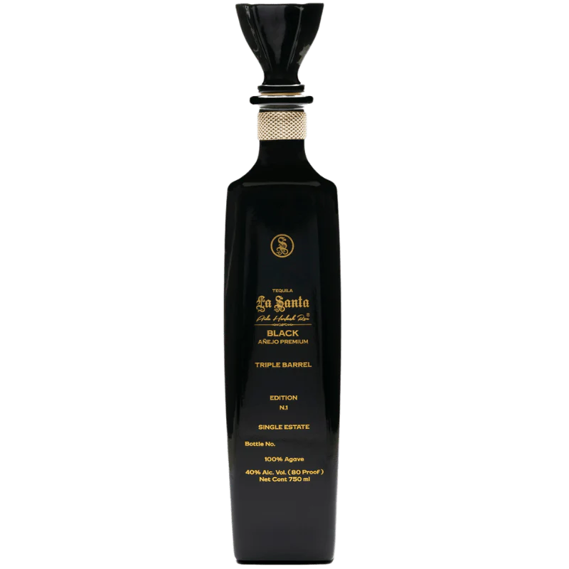 La Santa Black Anejo Triple Barrel Tequila at CaskCartel.com