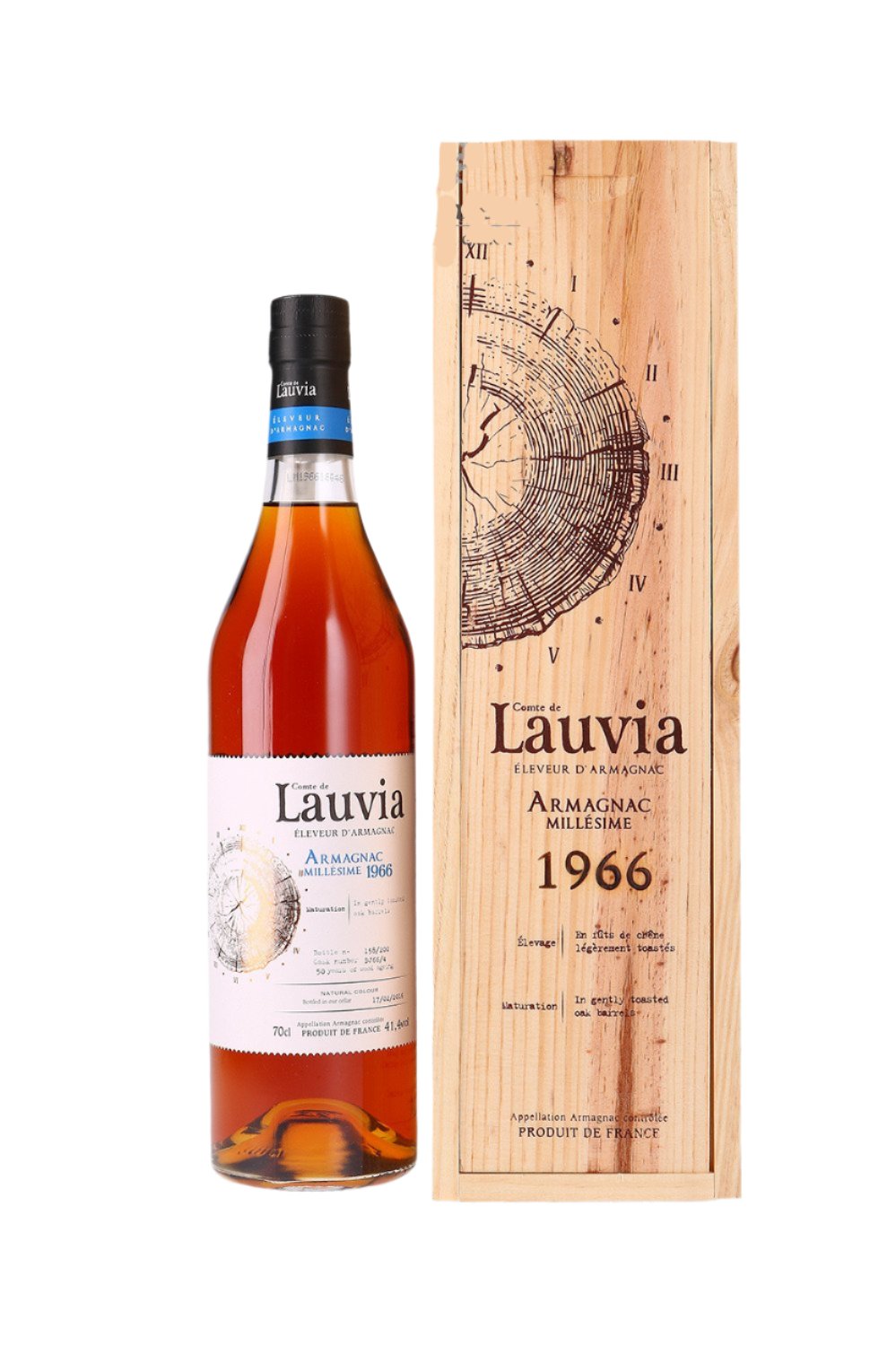 1966 Comte de Lauvia Vintage 50 Year Old Armagnac | 700ML at CaskCartel.com