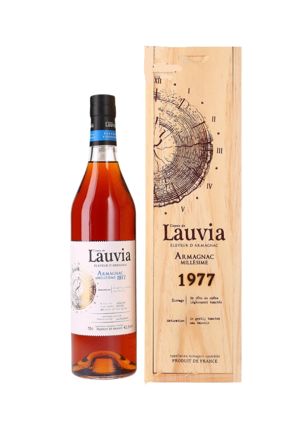 1977 Comte de Lauvia Vintage 40 Year Old Armagnac | 700ML at CaskCartel.com