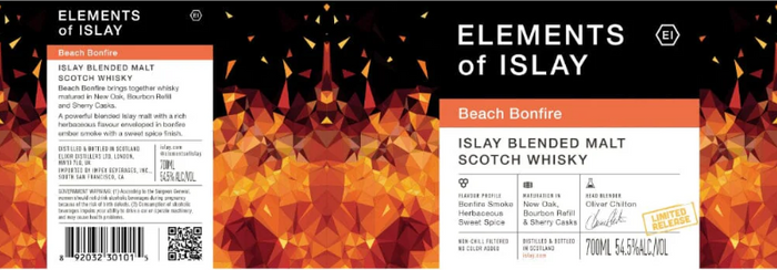 Elements of Islay Beach Bonfire Blended Malt Scotch Whisky | 700ML