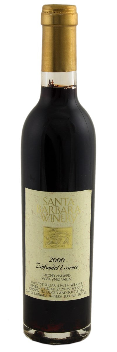 2000 | Santa Barbara Winery | Lafond Vineyard Zinfandel Essence (Half Bottle) at CaskCartel.com