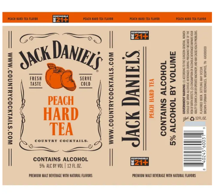 Jack Daniel's Country Peach Hard Tea Cocktails | 355ML at CaskCartel.com 2