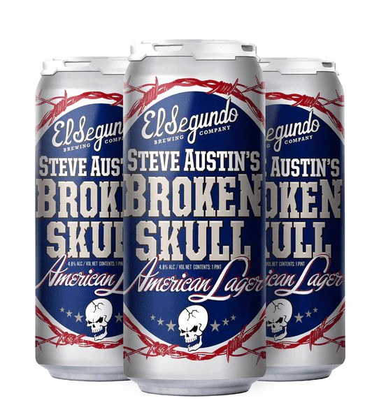El Segundo Brewing Co. Steve Austin's Broken Skull American Lager Beer | (4)*475ML at CaskCartel.com
