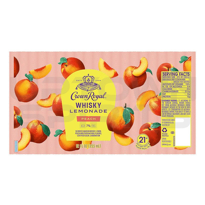 Crown Royal Whisky Lemonade Peach Canned Cocktail | (4)*355ML