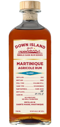 Down Island Spirits | SJ 2017 | Martinique Agricole Rum at CaskCartel.com