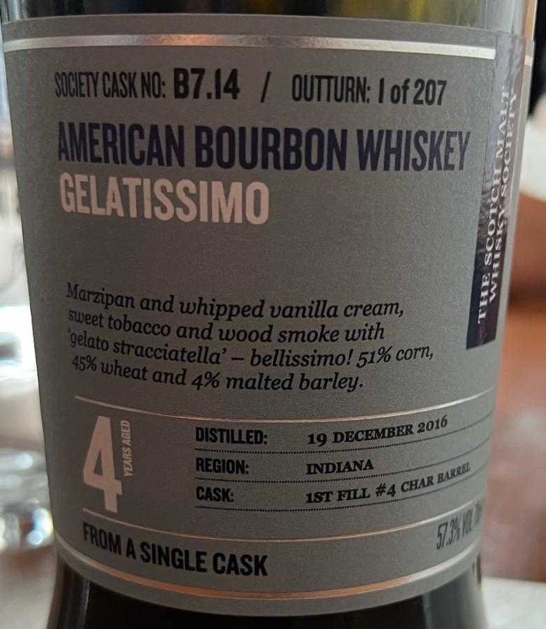 Bourbon Whiskey 2016 SMWS B7.14 Gelatissimo | 700ML at CaskCartel.com