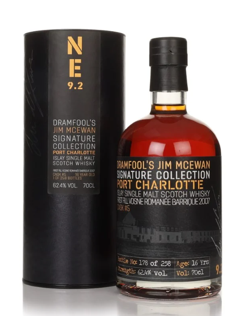 Port Charlotte 9.2 16 Year Old 2007 Cask #5 Jim McEwan Signature Collection Dramfool Single Malt Scotch Whisky | 700ML at CaskCartel.com