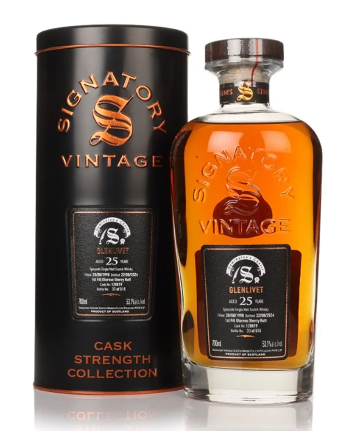 Glenlivet 25 Year Old 1998 Cask #128819 Cask Strength Collection Signatory Single Malt Scotch Whisky | 700ML at CaskCartel.com