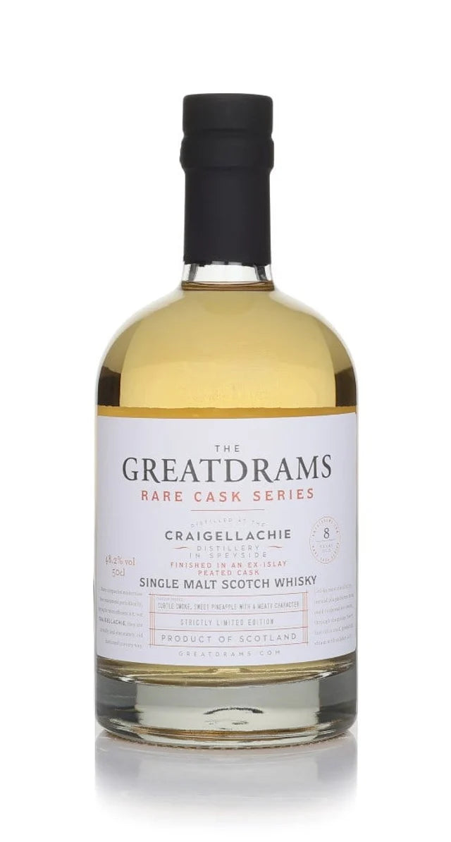 Craigellachie 8 Year Old Peated Cask Finish - Rare Cask Series (GreatDrams) Single Malt Scotch Whisky | 500ML at CaskCartel.com