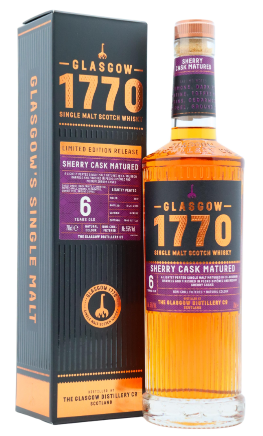 Glasgow 1770 Sherry Cask Batch #1 Lightly Peated 6 Year Old · 2019 Vintage Single Malt Scotch Whisky | 700ML at CaskCartel.com