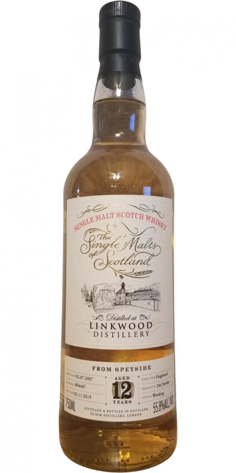 Linkwood (Elixir Distillers) The Single Malts of Scotland (Cask #804447) 12 Year Old 2019 Release Single Malt Scotch Whisky at CaskCartel.com