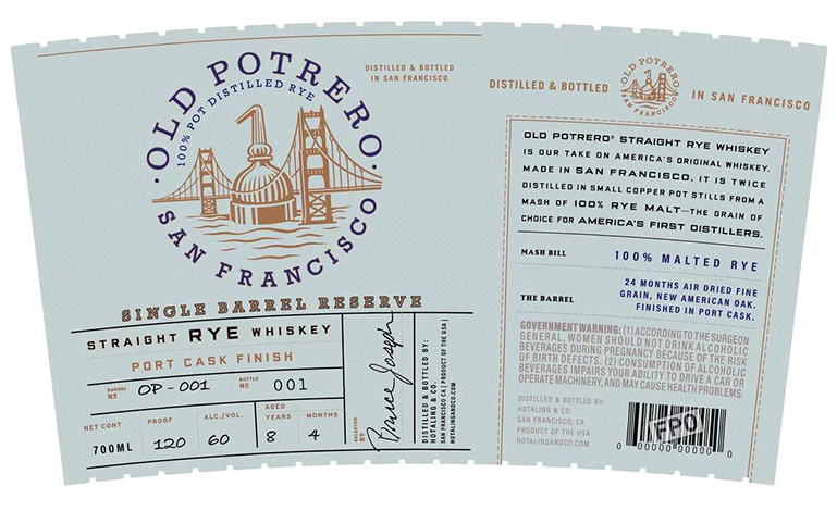 Old Potrero 8 Year Old Single Barrel Reserve Port Cask Finish Straight Rye Whiskey at CaskCartel.com