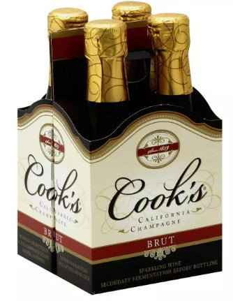 Cook's Champagne | California Champagne Brut (4)*187ML - NV at CaskCartel.com