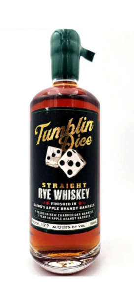 Tumblin Dice Barrel Proof Finished In Laird Apple Brandy Barrels Indiana 7 Year Old Rye Whiskey at CaskCartel.com
