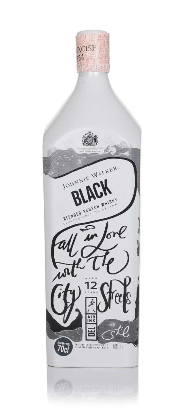 Johnnie Walker Black Label 12 Year Old - Air Ink New Delhi Edition Blended Scotch Whisky | 700ML at CaskCartel.com