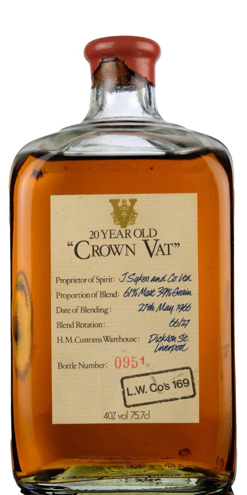 Crown Vat 20 Year Old Blend Whisky | 757ML at CaskCartel.com
