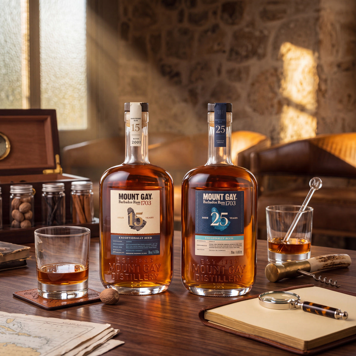 Mount Gay | Exceptionally Aged 15 & 25 Year Old | Barbados Rum | (2) Bottle Bundle at CaskCartel.com