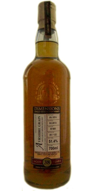Ayrshire 1974 DT Dimensions Single Grain Scotch Whisky | 700ML at CaskCartel.com