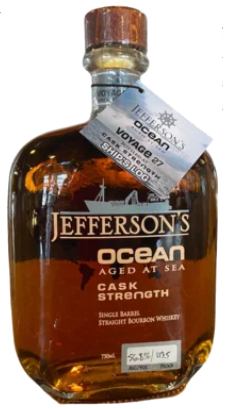 Jefferson's Ocean Aged At Sea Voyage 27 Cask Strength Single Barrel Straight Bourbon Whiskey at CaskCartel.com