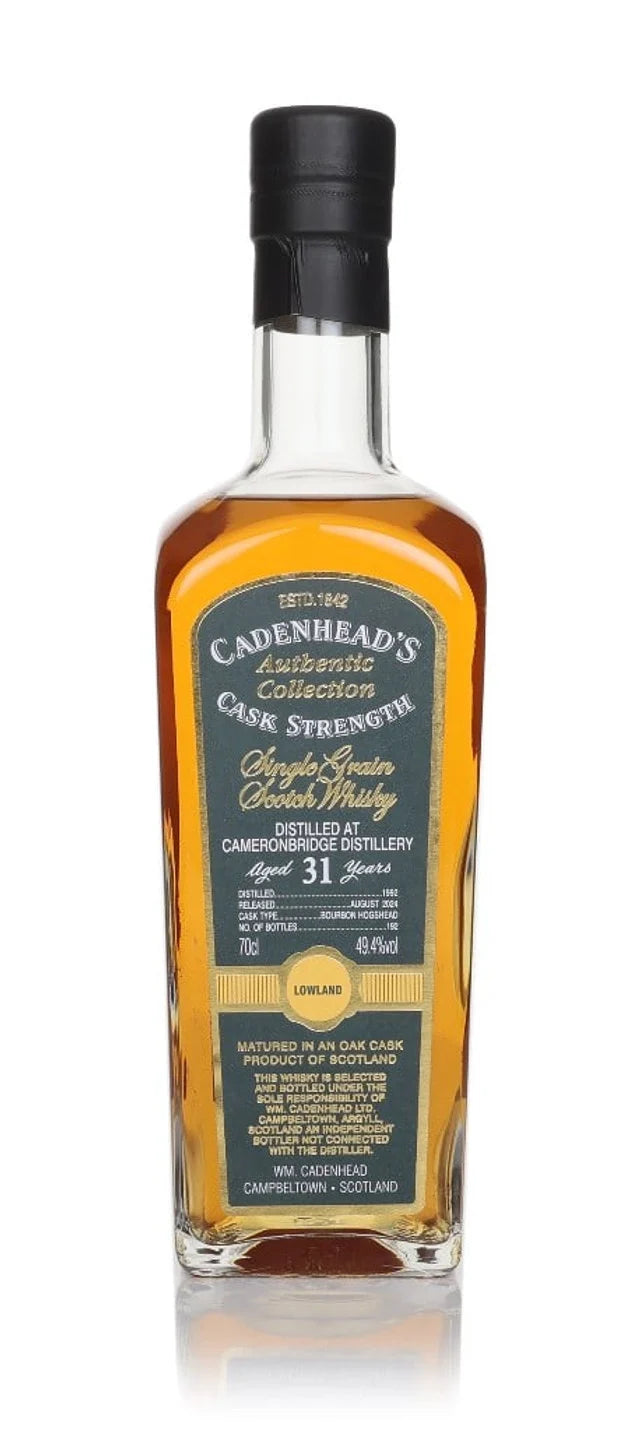 Cameronbridge 31 Year Old 1992 - Cadenhead's Authentic Collection Single Grain Scotch Whisky | 700ML at CaskCartel.com