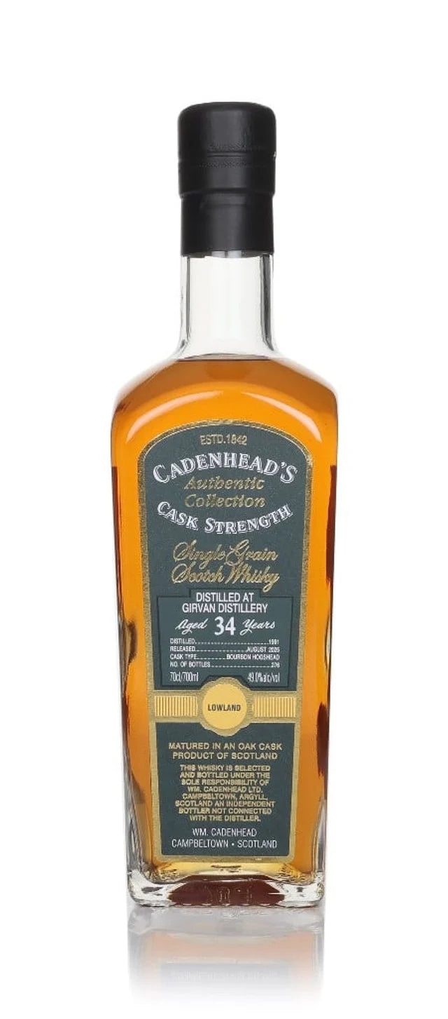 Girvan 34 Year Old 1991 - Cadenhead's Authentic Collection Single Grain Scotch Whisky | 700ML at CaskCartel.com
