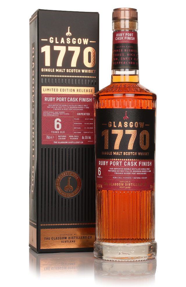 Glasgow 1770 Ruby Port Cask Finish (Unpeated) Single Malt Scotch Whisky | 700ML at CaskCartel.com