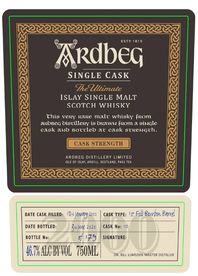 Ardbeg 2000 Cask Strength Single Cask Single Malt Scotch Whisky at CaskCartel.com