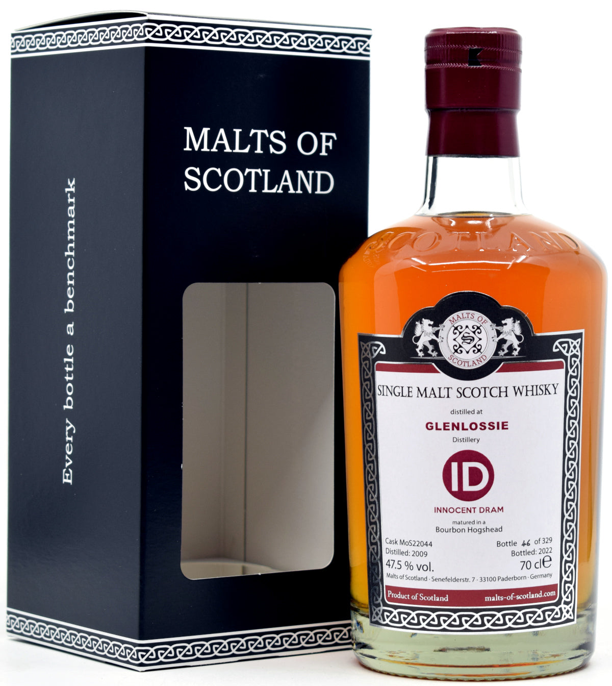Glenlossie 2009 Malts of Scotland Innocent Dram Single Malt Scotch Whisky | 700ML at CaskCartel.com