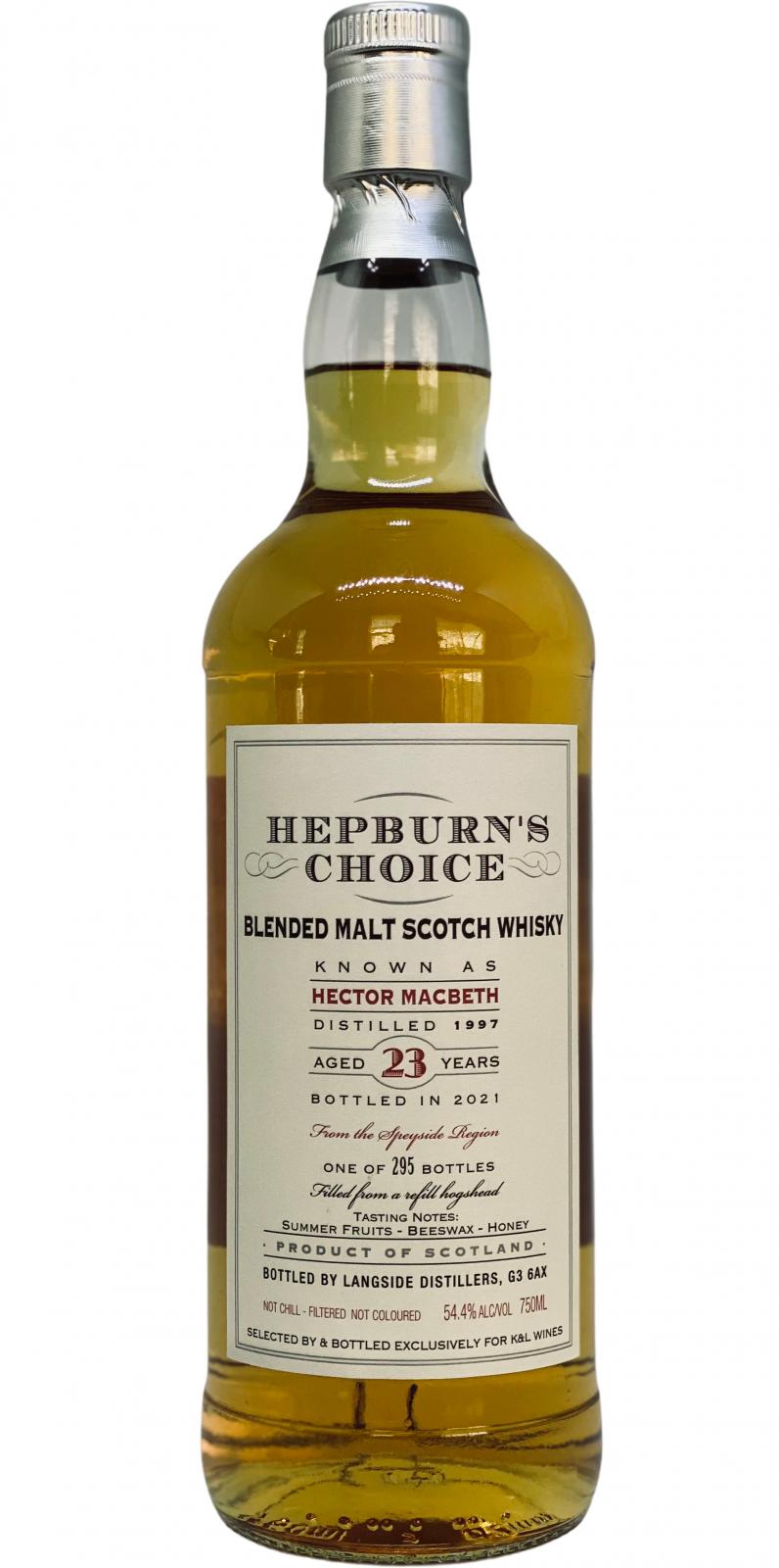 Hector Macbeth 1997 LsD Hepburn's Choice 23 Year Old 2021 Release Blended Malt Whiskey at CaskCartel.com