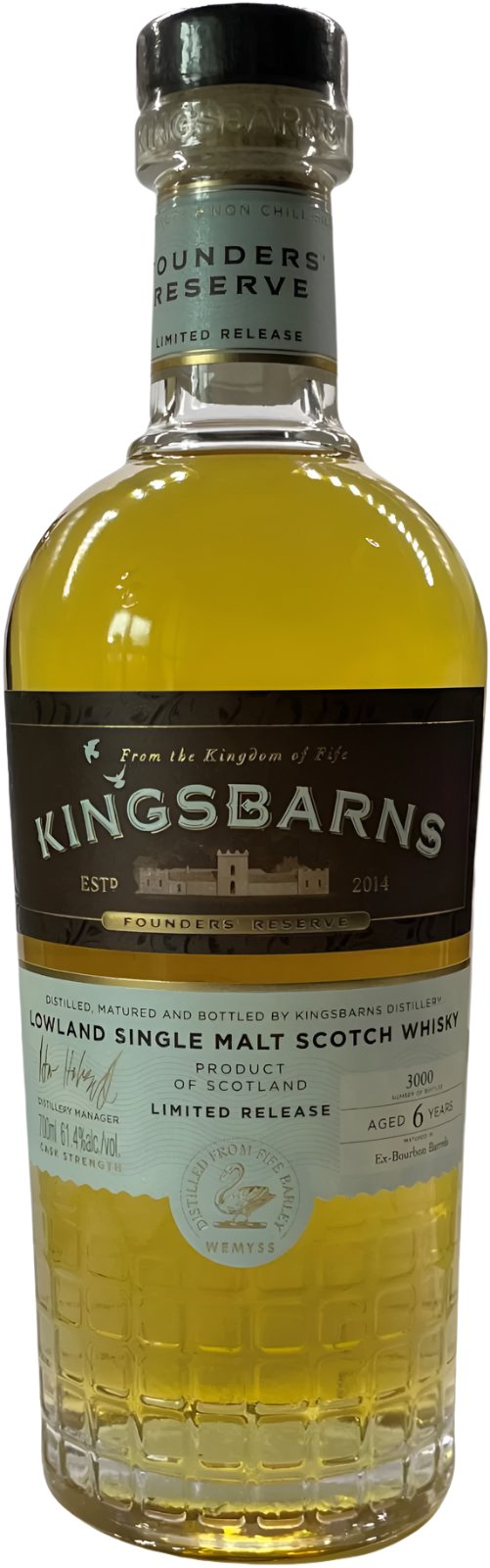 Kingsbarns Founders' Reserve 2021 Limited Release 6 Year Old 2021 Release Single Malt Scotch Whisky | 700ML at CaskCartel.com