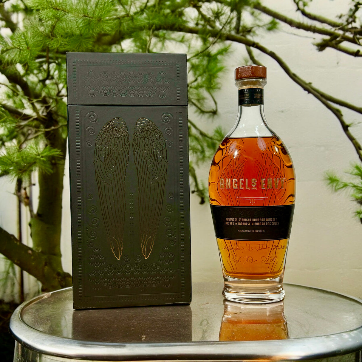 Angel’s Envy 10th Anniversary Rare Mizunara Oak | Signed by Kyle & Wesley Henderson | Collectors Bottle at CaskCartel.com 4