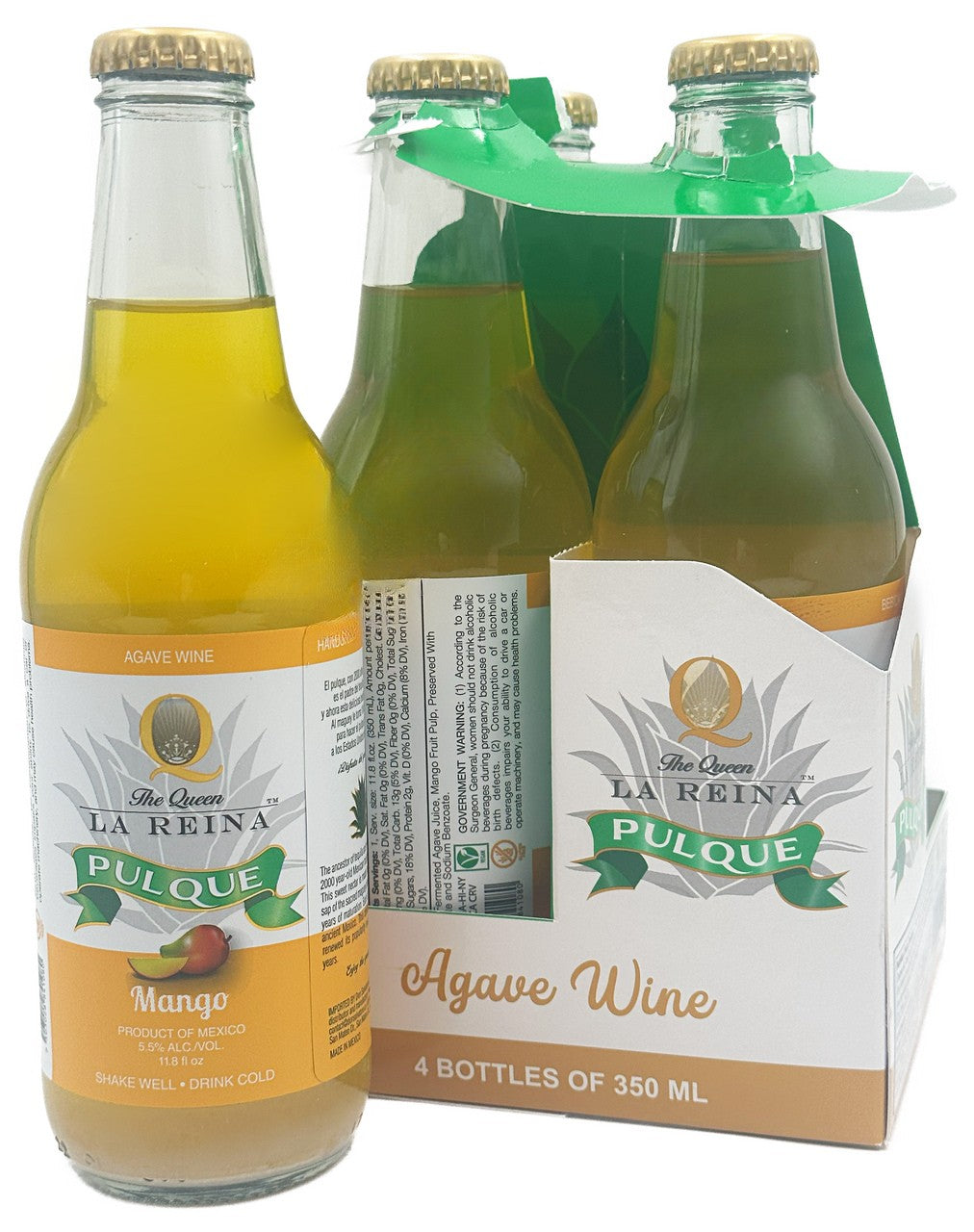 The Queen La Reina Pulque Mango Flavored Liqueur | 4x350ML at CaskCartel.com