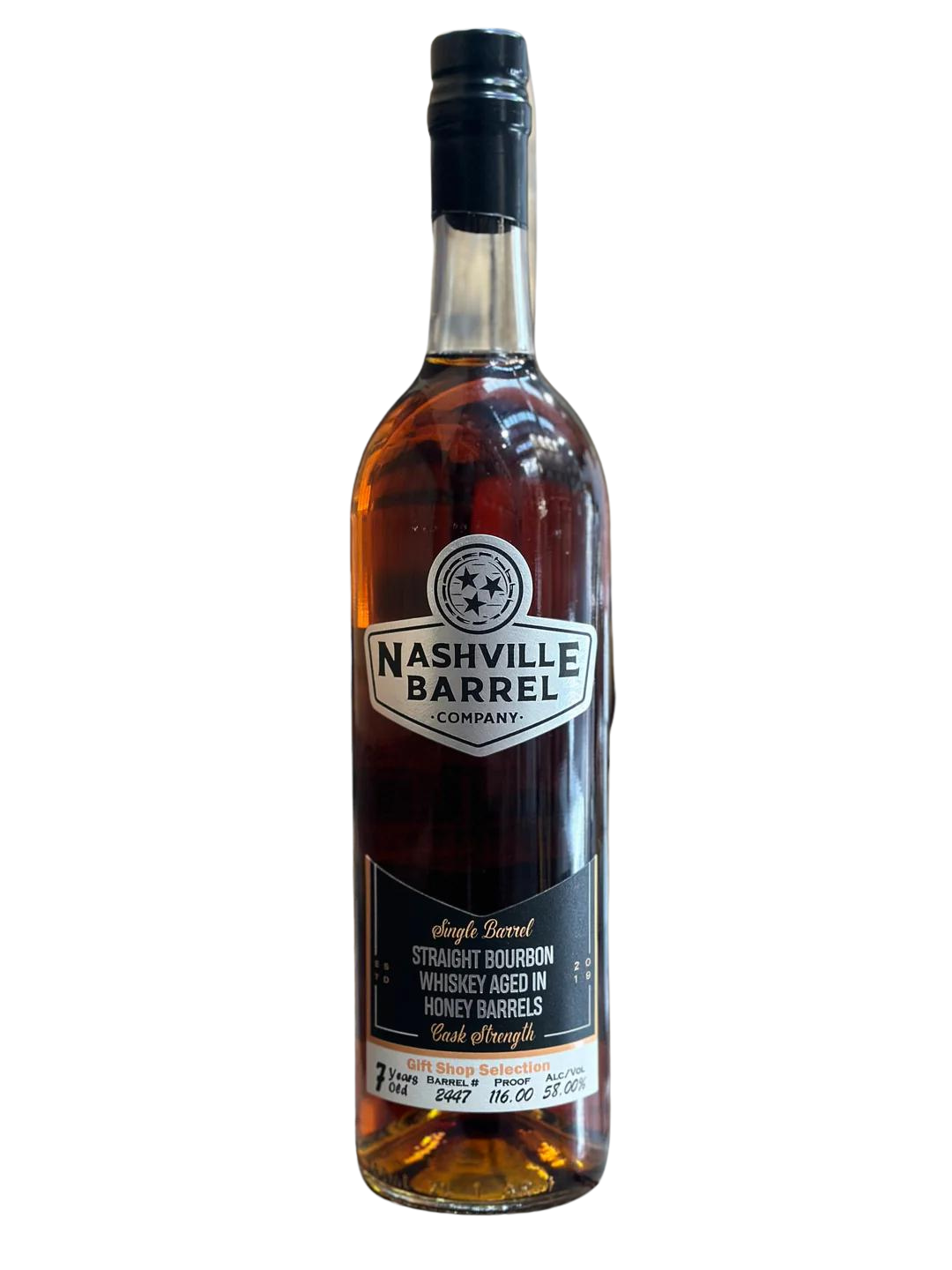 Nashville Barrel Co. 7 Year Old Single Barrel Honey Cask Finished Straight Bourbon Whiskey at CaskCartel.com