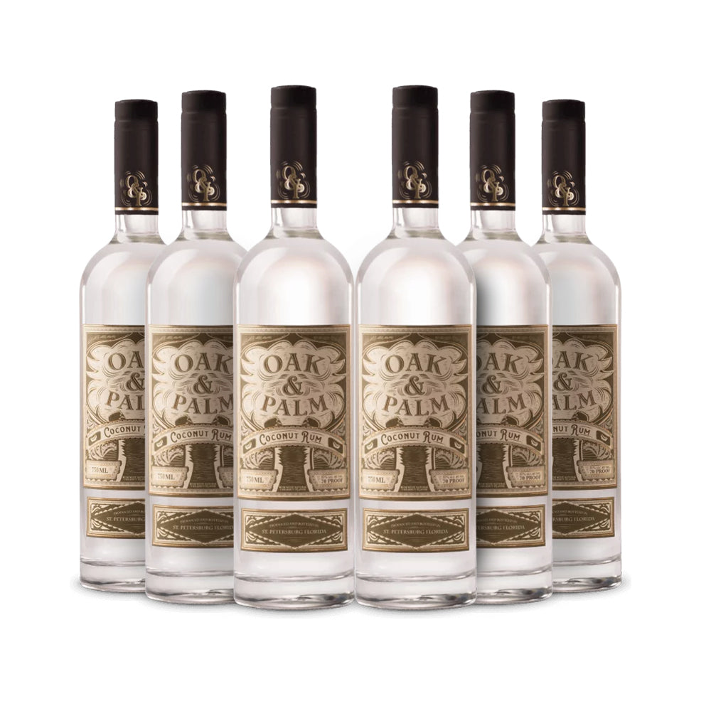 Paquete de botellas de ron de coco de roble y palma (6)