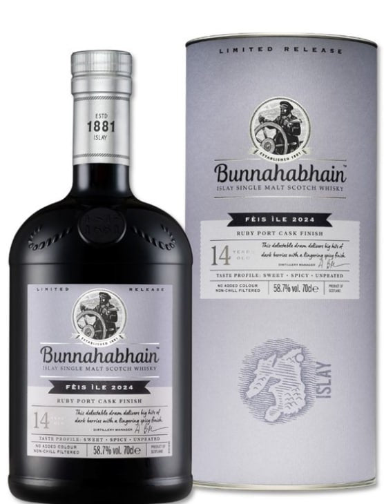 Bunnahabhain | 14 Year Old | Ruby Port Cask Finish | Islay Single Malt Scotch Whisky | 2024 Fèis Ìle Limited Release | 700ML at CaskCartel.com