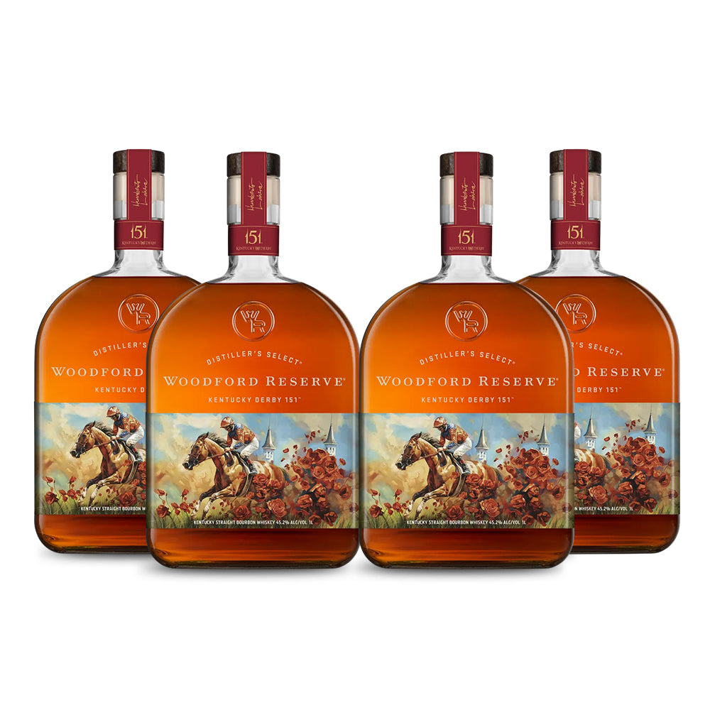 Woodford Reserve 2025 Kentucky Derby 151st Edition | Straight Bourbon Whiskey | FOUR BOTTLE BUNDLE