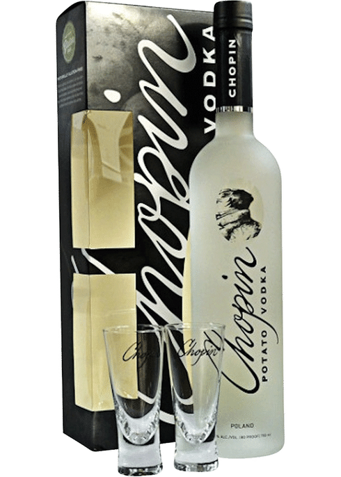 Chopin Potato Black Vodka W/2 Shot Glass - CaskCartel.com