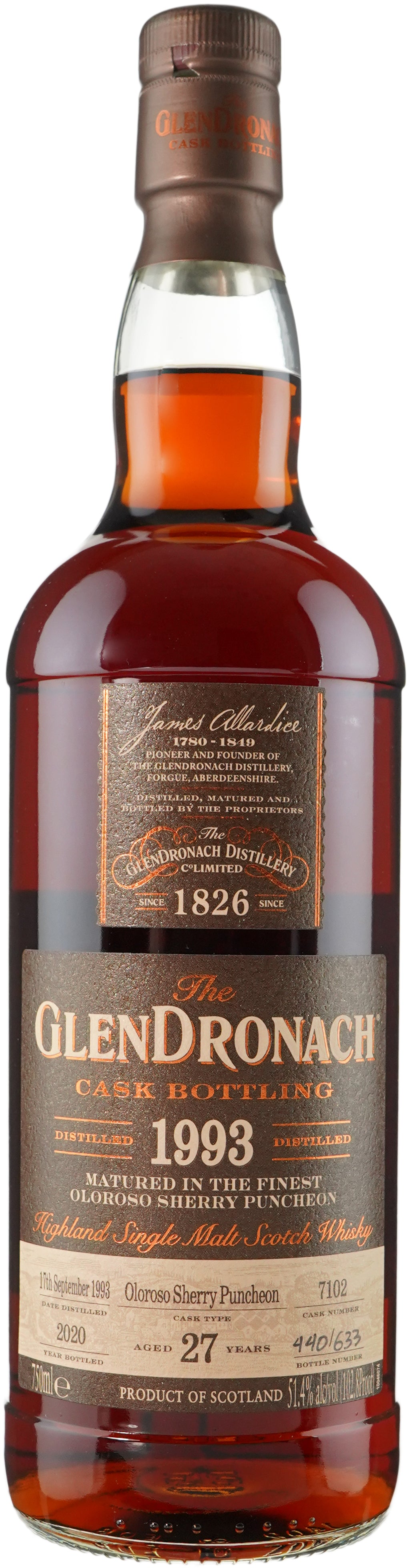 Glendronach 27 Year Old Vintage Oloroso Puncheon # 7102 1993 Scotch Whisky at CaskCartel.com