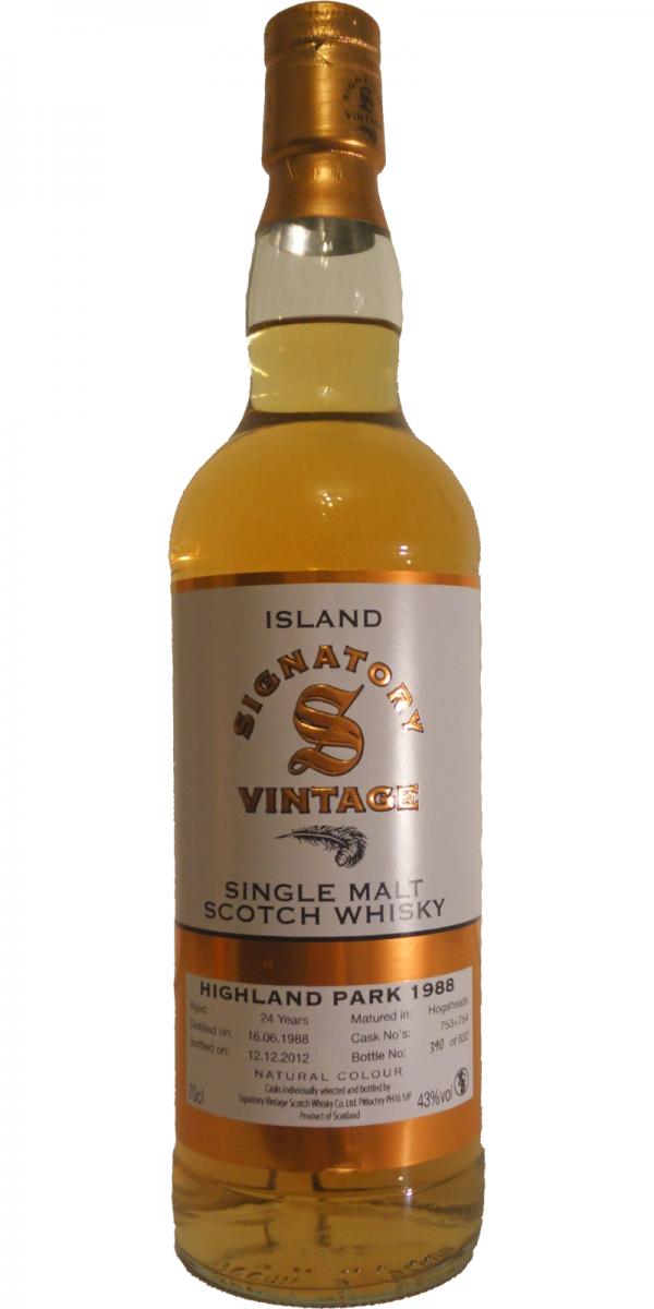 Highland Park 1988 (Signatory Bottling) Single Malt Scotch Whisky at CaskCartel.com