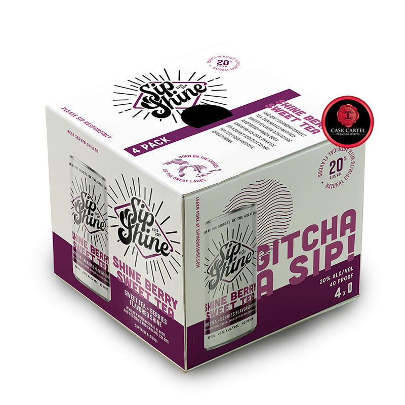 Sip Shine Shineberry Sweet Tea | 4-Pack 200ml at CaskCartel.com 4