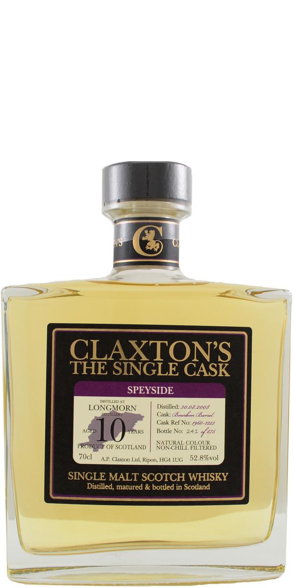 Longmorn 2008 (Claxton's) The Single Cask 10 Year Old 2019 Release (Cask #1960-1223) Single Malt Scotch Whisky | 700ML