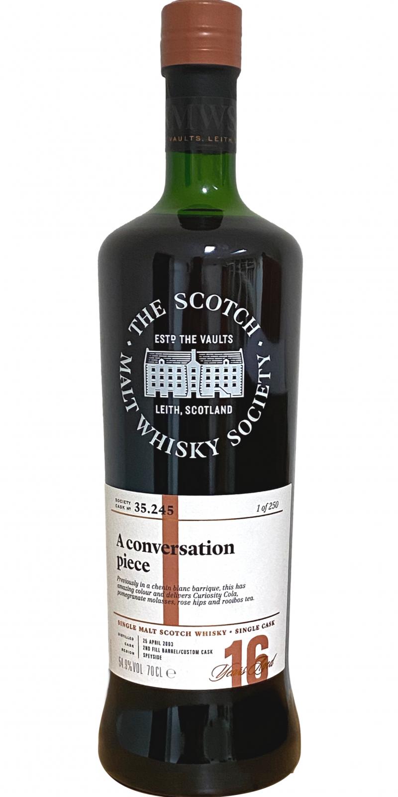 Glen Moray 2003 (The Scotch Malt Whisky Society) A conversation piece 16 Year Old 2019 Release (Cask #35.245) Single Malt Scotch Whisky | 700ML at CaskCartel.com