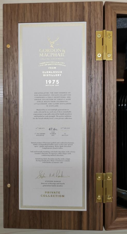 Glenlossie 1975 (Gordon & MacPhail) Private Collection 2019 Release (Cask #2907) Single Malt Scotch Whisky | 700ML at CaskCartel.com