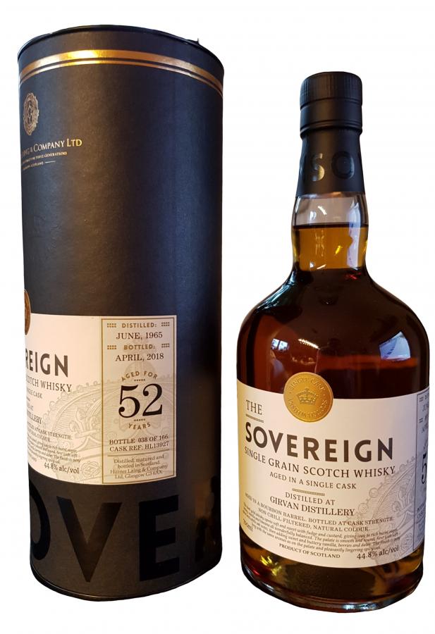 Girvan 1965 (Hunter Laing) The Sovereign (Cask #HL 13927) 52 Year Old 2018 Release Single Grain Scotch Whisky | 700ML at CaskCartel.com