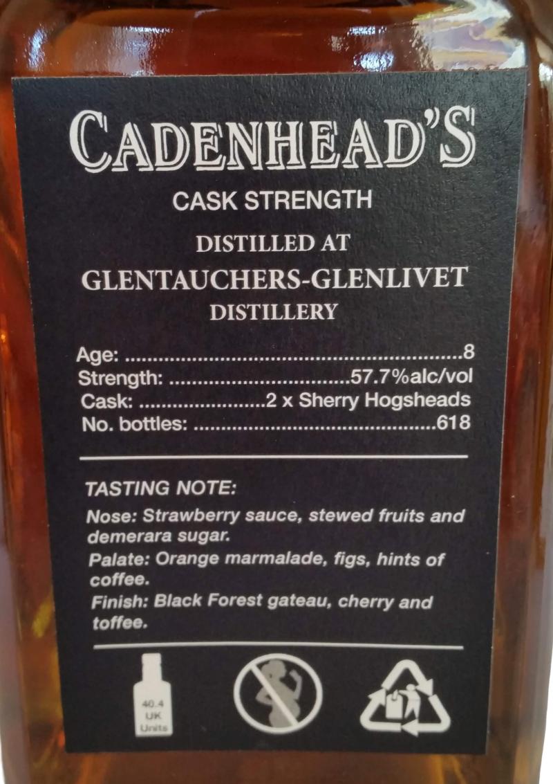 Glentauchers 2011 (Cadenhead's) Small Batch 8 Year Old 2019 Release Single Malt Scotch Whisky | 700ML at CaskCartel.com