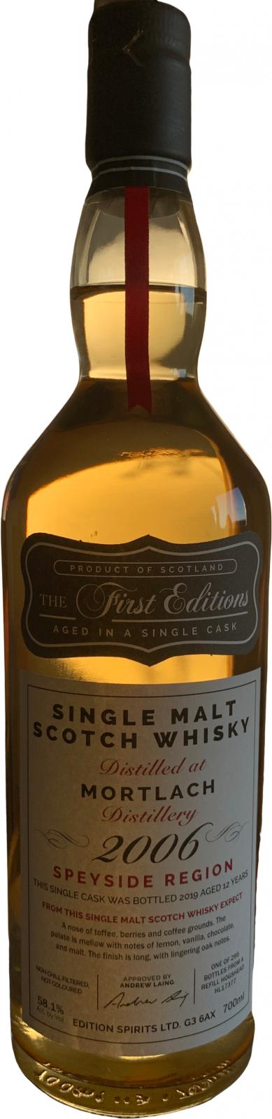 Mortlach 2006 (Edition Spirits) The First Editions (Cask #HL 17377) 12 Year Old 2019 Release Single Malt Scotch Whisky | 700ML at CaskCartel.com