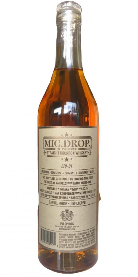 Mic.Drop. 2015 (PM Spirits) Straight Bourbon 4 Year Old 2019 Release (Cask #L19-01) Bourbon Whiskey at CaskCartel.com