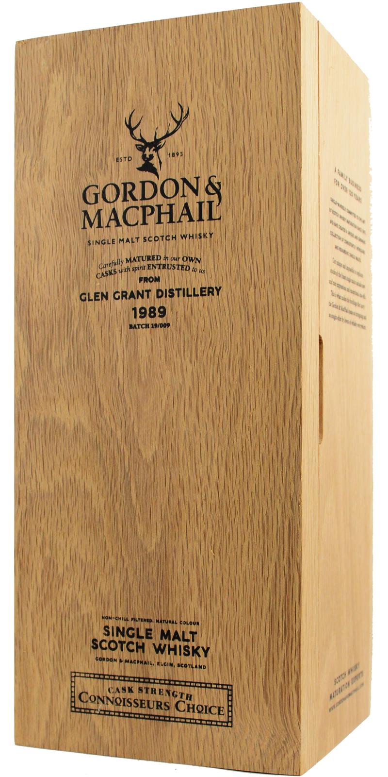 Glen Grant 1989 (Gordon & MacPhail) Connoisseurs Choice - Cask Strength (Cask #25872) 30 Year Old 2019 Release Single Malt Scotch Whisky | 700ML at CaskCartel.com