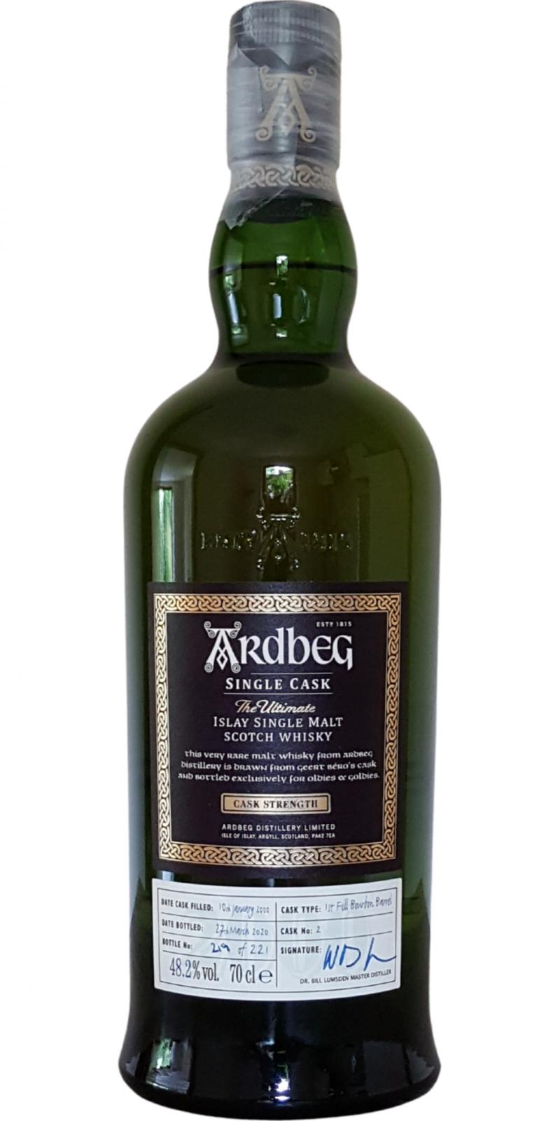Ardbeg 2000 (Bottled 2020) Bourbon Barrel # 10 Scotch Whisky | 700ML at CaskCartel.com